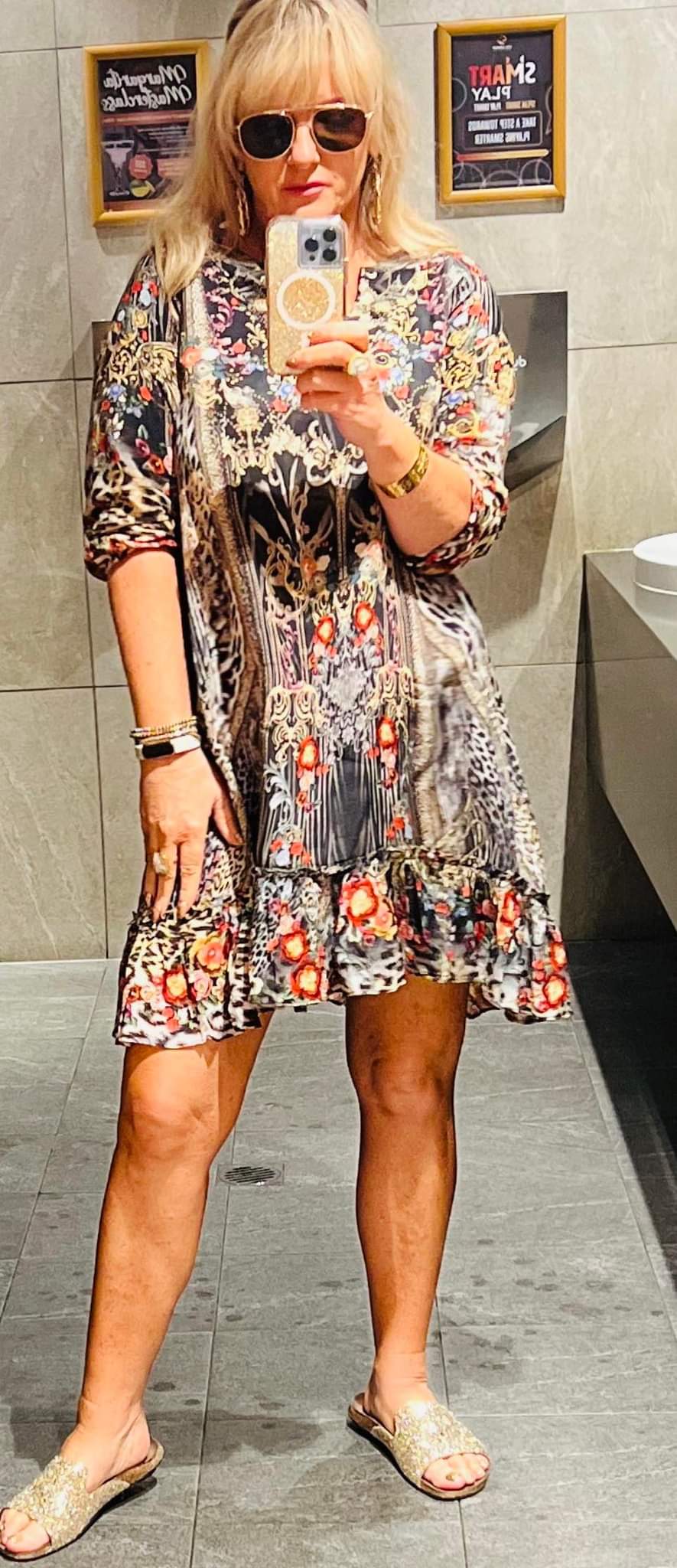 Jungle Print Silk Dress