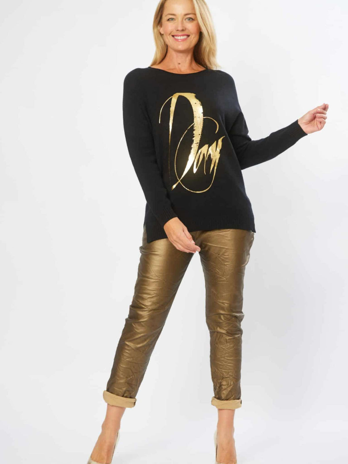Gold D Letter Jumper