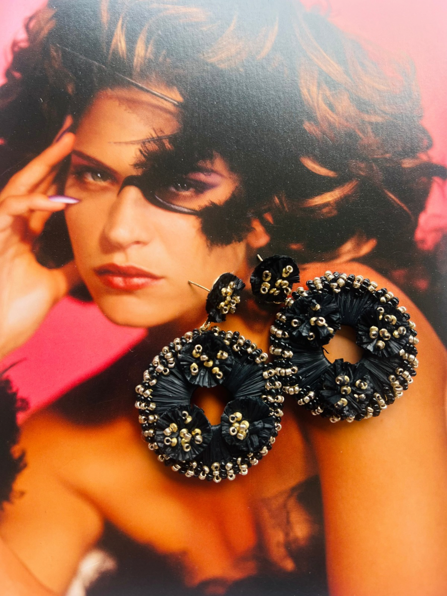 Raffia Bead Mix Earrings