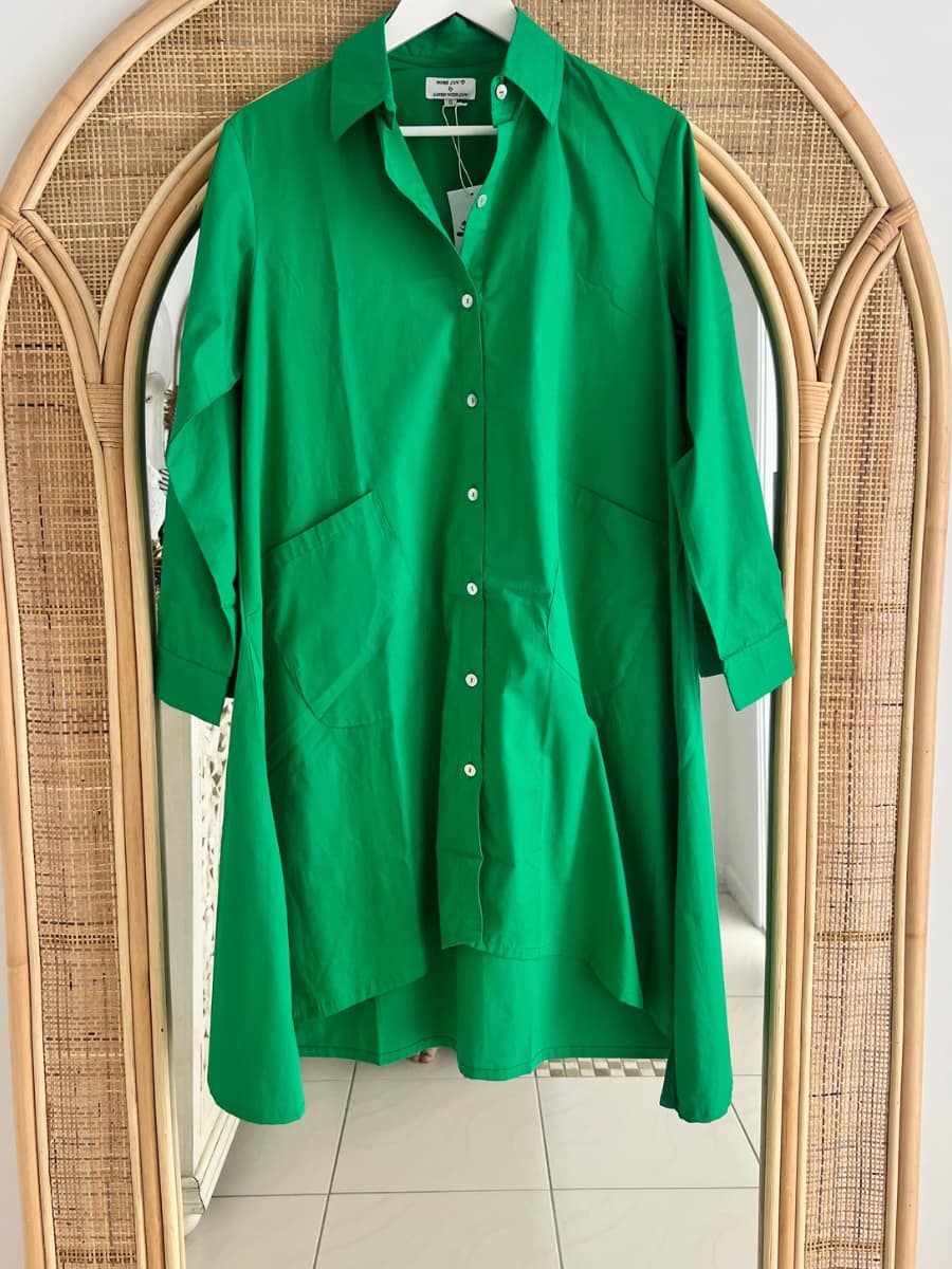 Green Poplin Top
